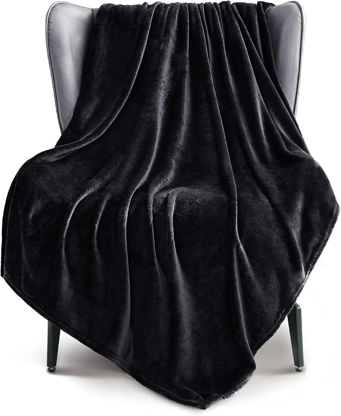 Exclusivo Mezcla Fleece Black Throw Blanket by ExclusivoMezcla