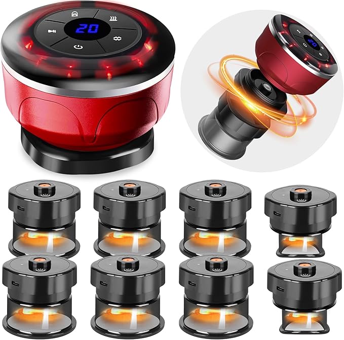 Smart Cupping Therapy Massager Set, 4 in 1 Cupping Kit for Massage Therapy, Portable Electric Cupper for Targeted Pain Relief, Knots, Aches, Muscle Soreness, Circulation & Tighter Skin