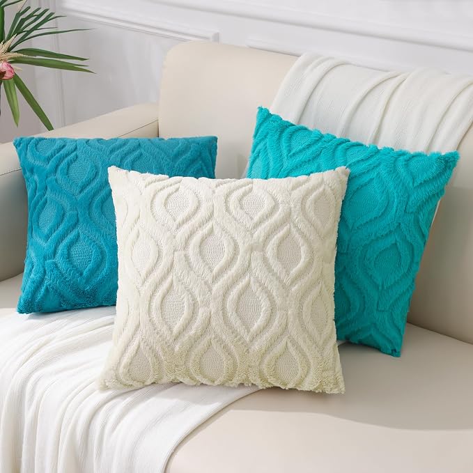 decorUhome Summer Throw Pillow Covers 12x20 Inch Set of 2, Soft Plush Faux Wool - Image 7
