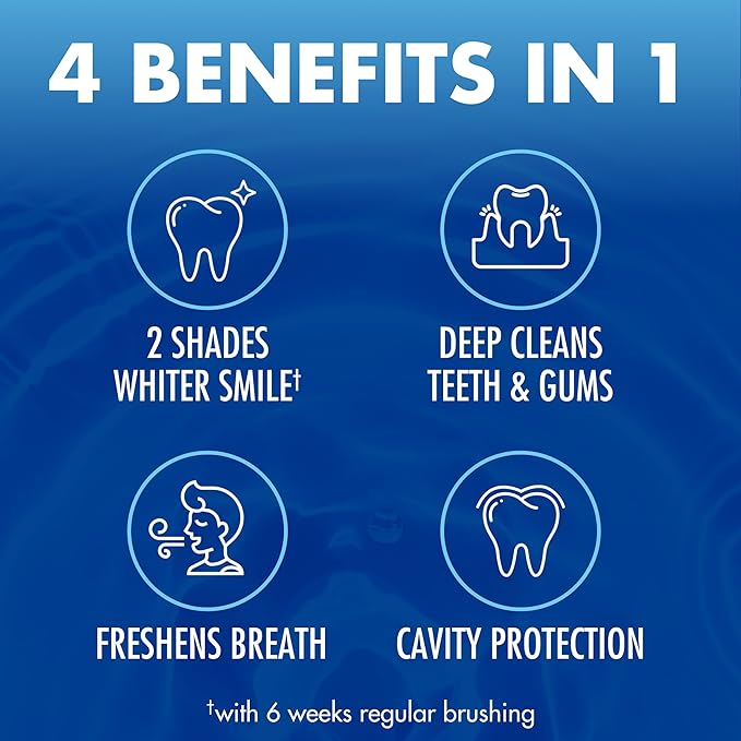 ARM & HAMMER Advance White Toothpaste, Teeth Whitening Baking Soda Toothpaste with Stain Defense Technology and Fluoride, Clean Mint Flavor, 6.0 Oz (4 Pack)