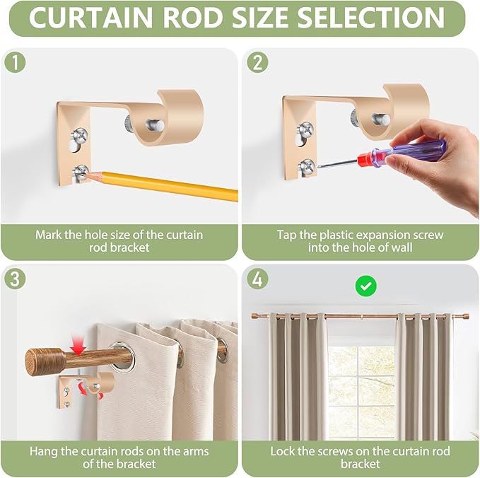5/8” Diameter Curtain Rods 30-90 Inch, - Image 4