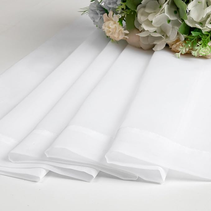 White Sheer Curtains 48 Inch Length 2 Pcs, Light Filtering Voile Bathroom - Image 6