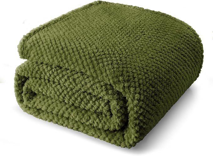 Whale Flotilla Twin Size Fuzzy Fleece Blanket, Fluffy Warm Soft Jacquard Bed by WHALEFLOTILLA