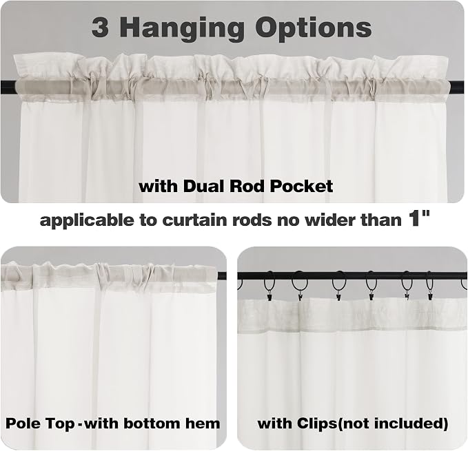 Chyhomenyc Ivory Sheer Curtains 96 Inch Length 2 Panels Set | Elegant, Light - Image 6