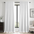 Topfinel 120 Inch Linen Blackout Curtains 2 Panels by Topfinel