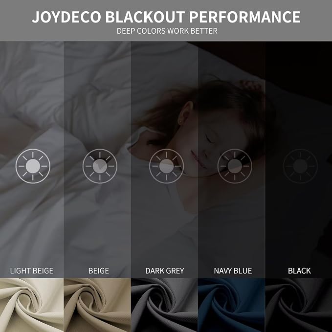 Joydeco Blackout Curtains 84 Inch Length 2 Panels Set, Thermal Insulated Long - Image 2