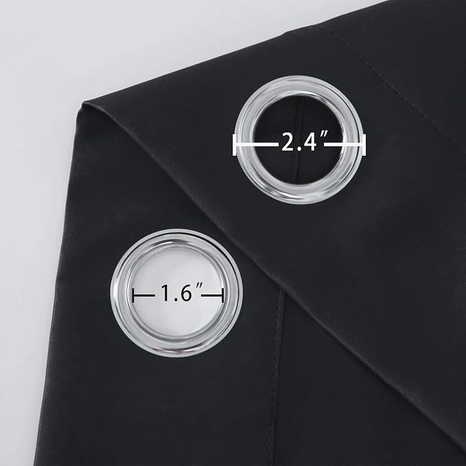 Blackout Curtains 52 x 108 inch/Black Curtains Set of 2 Panels/Thermal - Image 5