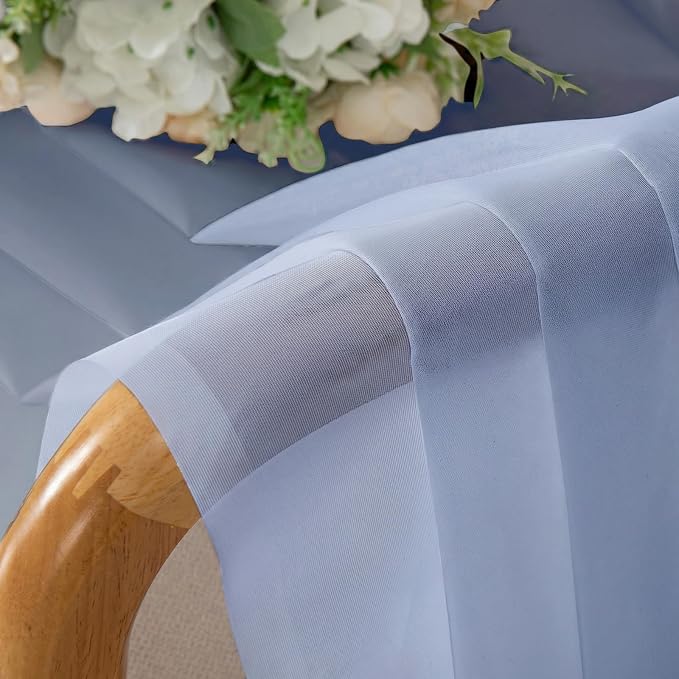 Denim Blue Sheer Curtains 78 Inches Long 2 Panels, Airy Light Filtering Voile - Image 8