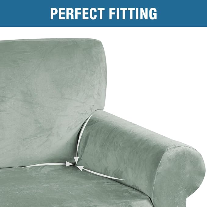 H.VERSAILTEX 1 Peice Stretch Velvet Sofa Covers - Image 4