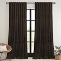 RYB HOME Brown Blackout Curtains 84 inches Long Velvet, Room Darkening Thermal by RYBHOME