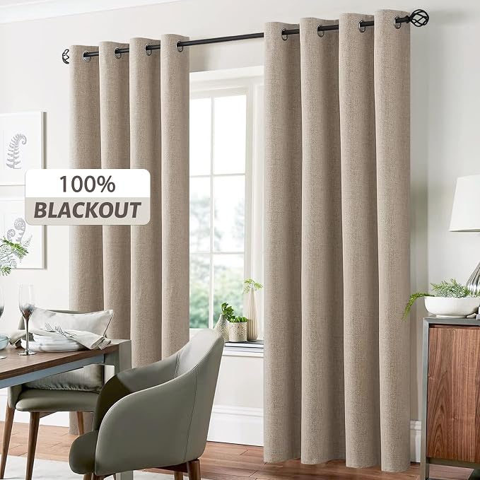 Yakamok Natural Linen Textured Curtains 63 Inches Long - Image 7