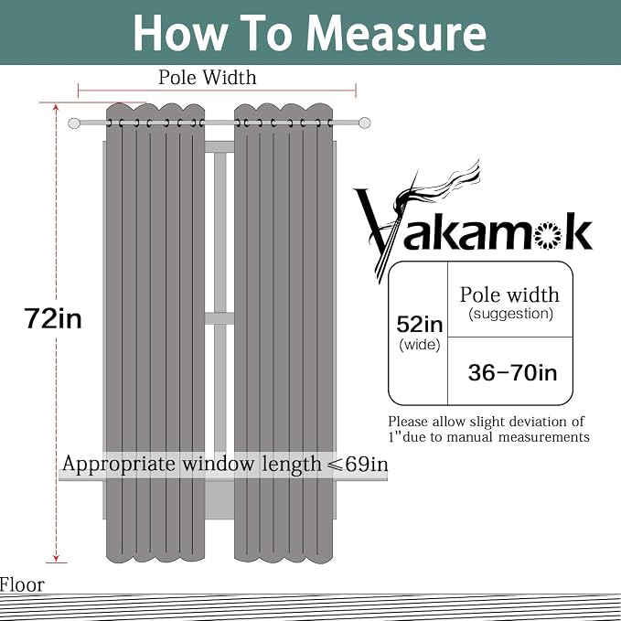 Yakamok Dove Grey Room Darking 72 Inch Length 2 Panel Sets - Image 7