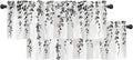Watercolor Grey Leaves Window Valance by debraleye