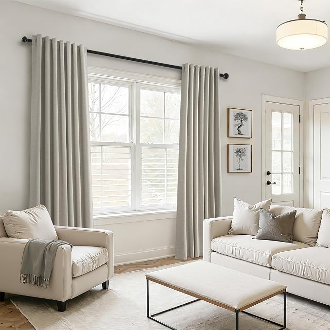 102 inch blackout curtains for Sliding door 2 Panels 100% Blackout Linen - Image 7