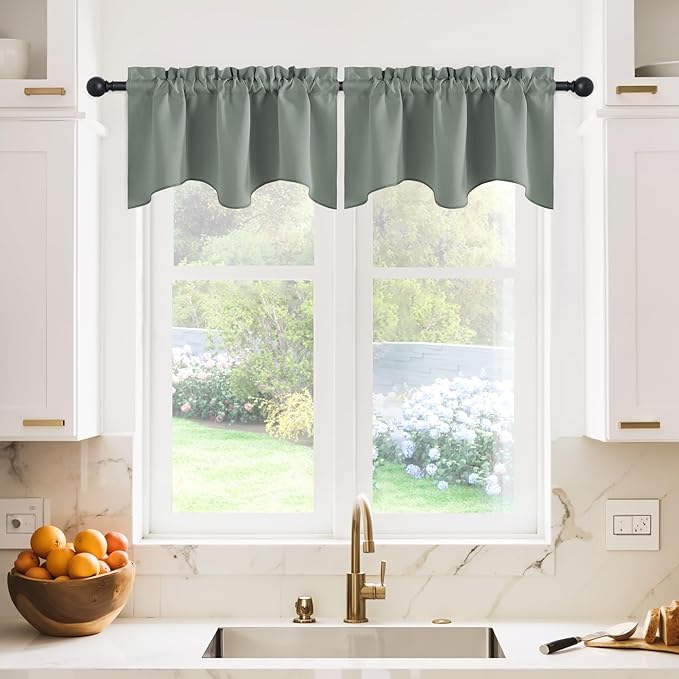 NICETOWN 2 Panels Bedroom Blackout Valance Tier by NICETOWN