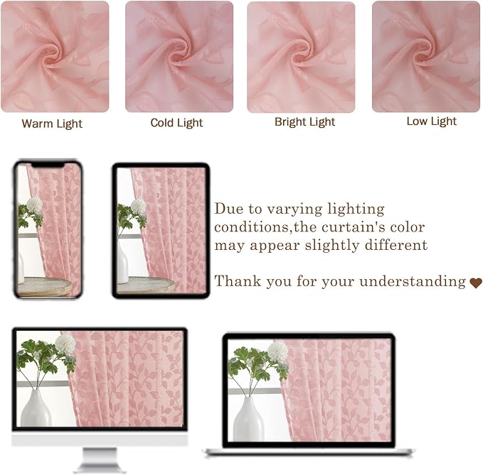 Chyhomenyc Blush Pink Sheer Valances - Image 7