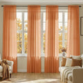 MIULEE Fall Orange Sheer Curtains 108 Inches Long 4 Panels 42 x 108 Inches | by MIULEE