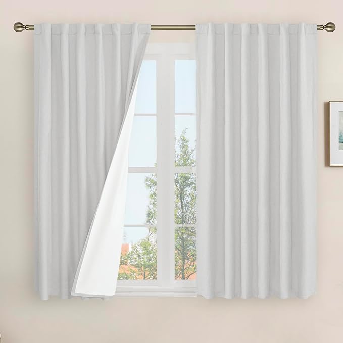 40 Inch Linen Blackout Curtains by LAMIT