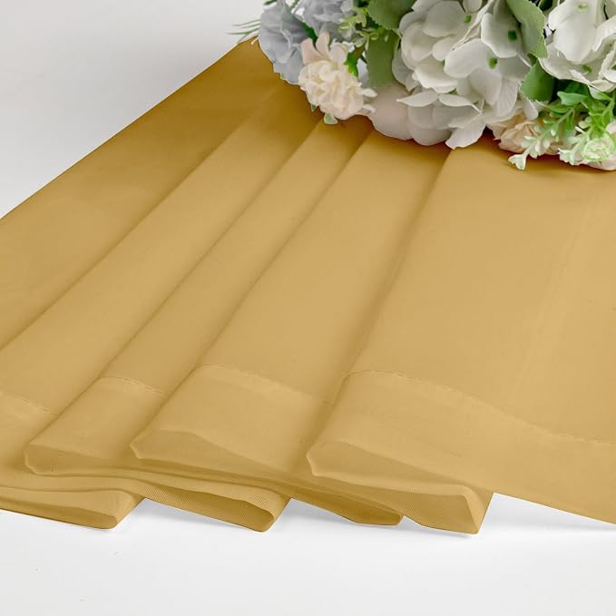 Chyhomenyc Sheer Gold Curtains 90 inches Long 2 Panels, Light Filtering Soft - Image 4