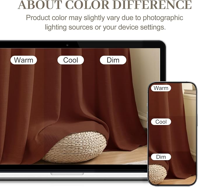 102 Inch Linen Curtains for Living Room, Pinch Pleated Curtain - Image 9
