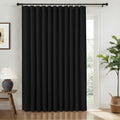 INOVADAY Linen Textured 100% Blackout Sliding Door Curtains 102x90 Black | 1 by INOVADAY