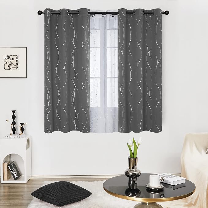 Deconovo Kitchen Curtains, Short Blackout Drapes 42 x 54 Inch, Thermal - Image 2