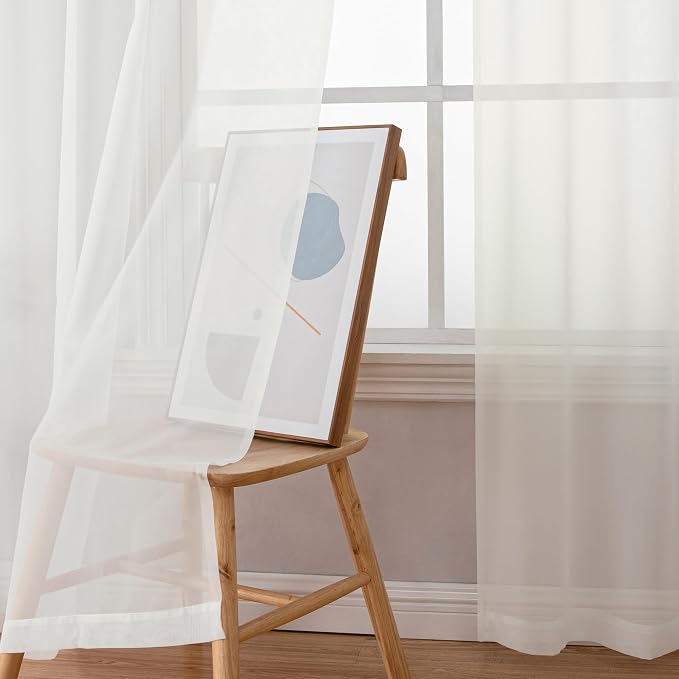 Simplebrand Sheer Curtains 72 Inches Long 2 Panels - Image 2