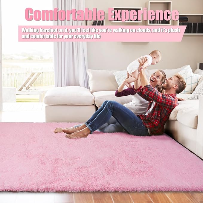 Shag Area Rug for Bedroom 4x6, Soft Fuzzy Rug Non-Shedding Indoor Plush Carpet - Image 5