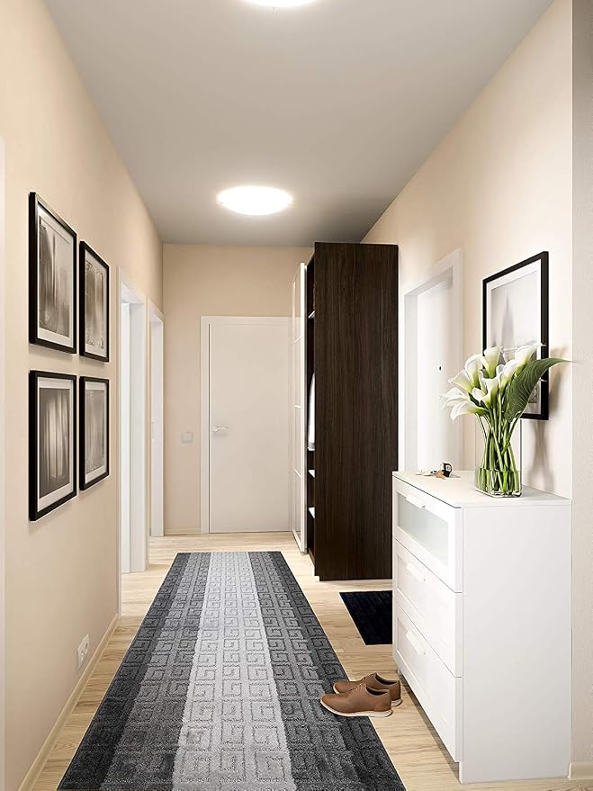 16 Ft Gray Hallway Runner Rug, Non Slip Washable, Kitchen & Entryway | 2'2" x - Image 3