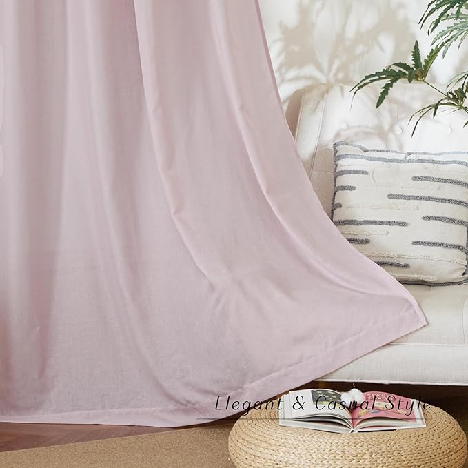 NICETOWN Blush Pink Linen Curtains - Image 6