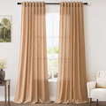 Nanspring Camel Linen Curtains 2 Panels Set by Nanspring