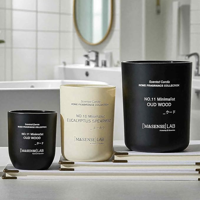 M&SENSE Natural Soy Candle| Forest Lodge | 5.3 oz | Minimalist Scented Candle for Relaxation, Gifting, Home Décor | for Bedroom, Office, Party Small