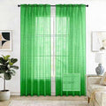 SpaceDresser Check Sheer Curtains 54 Inches 2 Panels Set, Rod Pocket Plaid by SpaceDresser