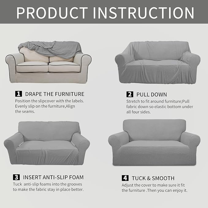 Easy-Going Stretch Loveseat Slipcover 1-Piece Sofa Cover Furniture Protector - Image 8