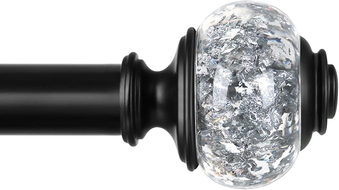 Black Curtain Rod, USFOOK 7/8 inch Curtain Rods by USFOOK
