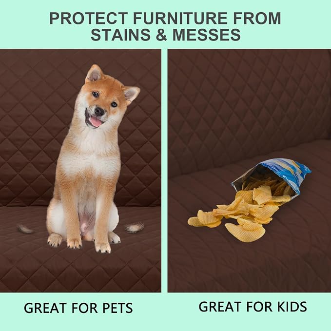 Reversible 45" Small Loveseat Sofa Covers, Friendly Furniture Protector - Image 4
