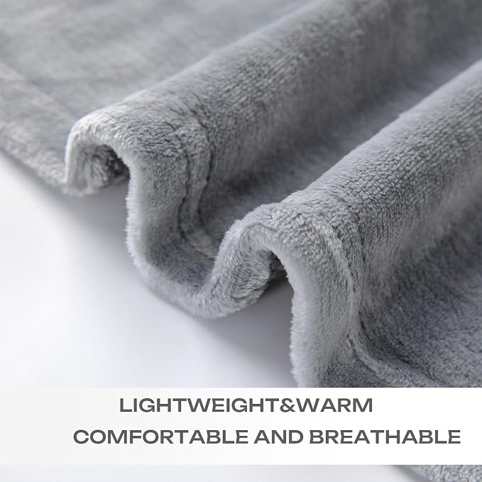 JIAHANNHA Grey Throw Blankets, Fleece Blanket Throw Size 50"×60", Super Soft - Image 6