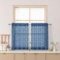 Chyhomenyc Dusty Blue Sheer Curtains 30 Inch Length, Light Filtering Leaf by Chyhomenyc