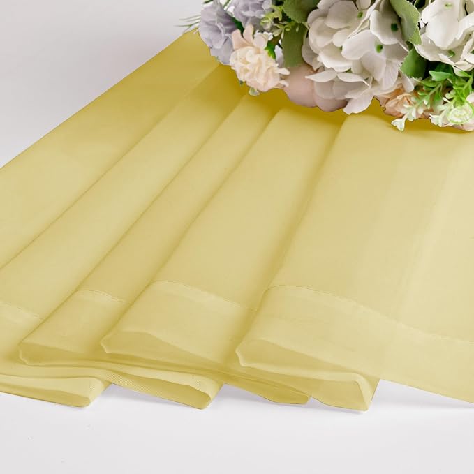 Chyhomenyc Mustard Yellow Short Sheer Curtains 24 inch Length, Light Filtering - Image 8