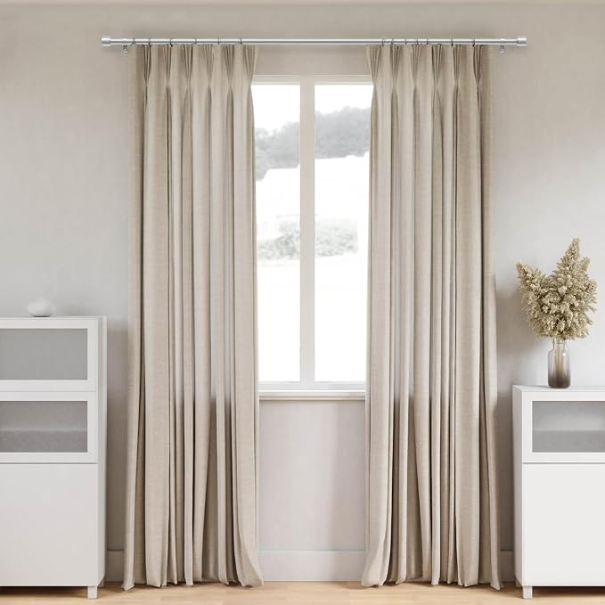 GEEBOBO Silver Curtain Rods for Windows 120 to 240 Inch, 1 Inch Extra Long - Image 4