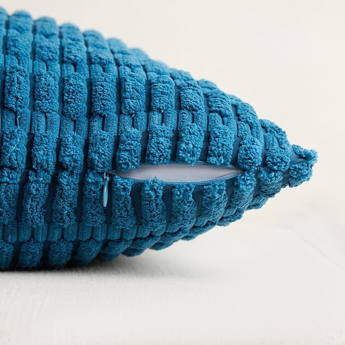 Fancy Homi 4 Packs Teal Decorative Throw Pillow Covers 18x18 Inch - Image 3