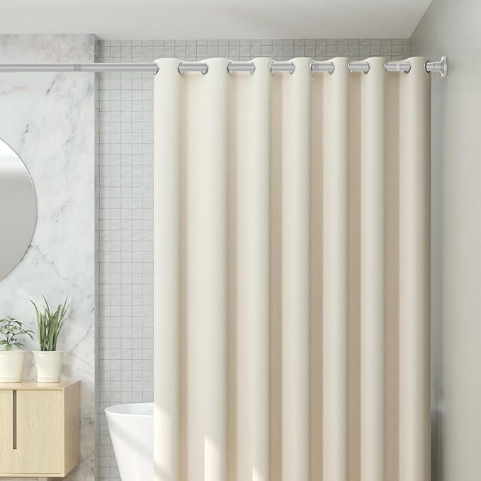 CorkLatta Silver Shower Curtain Rod 31 to 68 Inch, 1 Inch Diameter Adjustable - Image 7