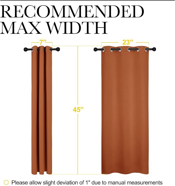 NICETOWN Burnt Orange Window Curtains Blackout Drapes, Thermal Insulated Solid - Image 7
