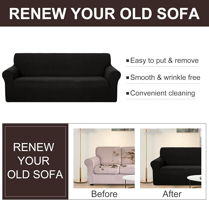 U-NICE HOME Loveseat Cover Stretch Couch Cover Sofa Slipcover, 1-Piece Sofa - Image 5