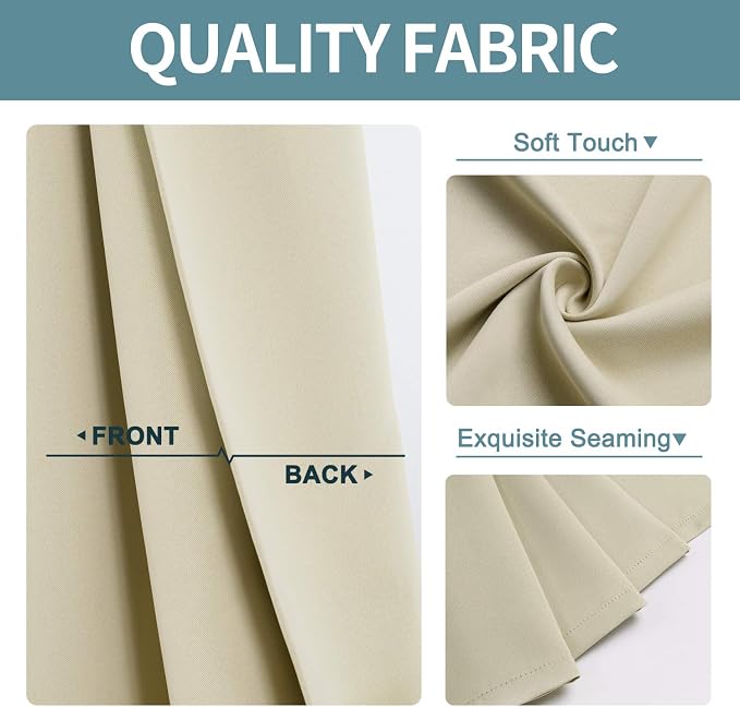 ChrisDowa Room Darkening Curtains 120 Inches Long 2 Panels Set - Image 3