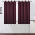 Blackout Curtains 52 x 45 inch/Burgundy Red Curtains Set of 2 Panels/Thermal by Lemomo