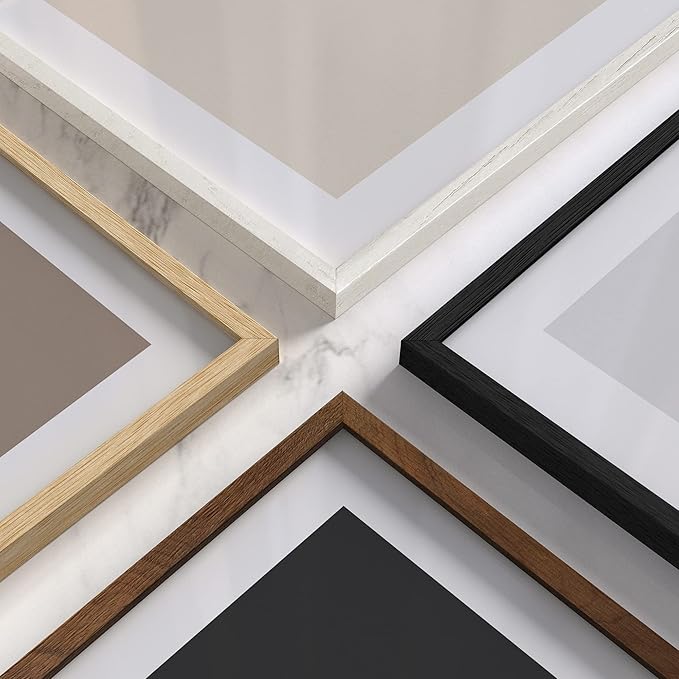 HAUS AND HUES 8x10 White Oak Wood Picture Frames Set of 25 - Premium Bulk Picture Frames 8x10 Bundle - Elegant Gallery Wall Frame Set for Posters, Art Display - Ideal for Wall Decor in Home & Office