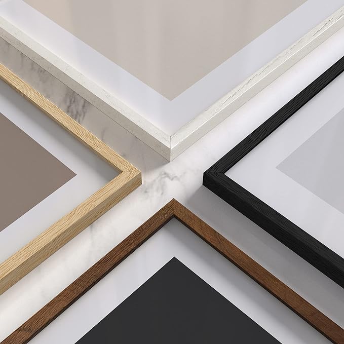 HAUS AND HUES Beige Wood Oak 16x20 Picture Frame, Set of 3 - Modern Wood Wall Art Display - Lightweight 16x20 Frame Set of 3 for Art Prints, Photos, Posters - Ready-to-Hang Vertically & Horizontally