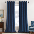 MIULEE Velvet Curtains Navy Blue Elegant Grommet Curtains Thermal Insulated by MIULEE