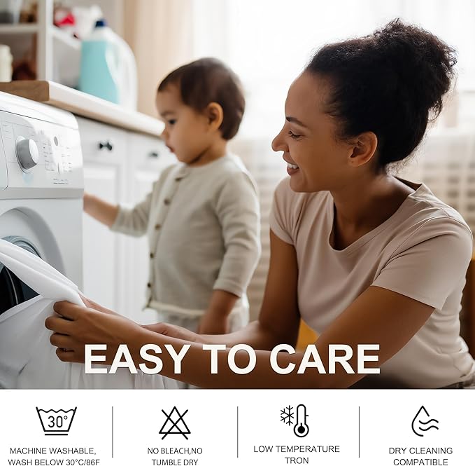 NICETOWN 100% Blackout White Curtains 63 inch Length, Grommet Thermal Insulated - Image 6